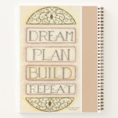 Dream Plan Build Repeat Spiral Notebook Notizblock (Rückseite)