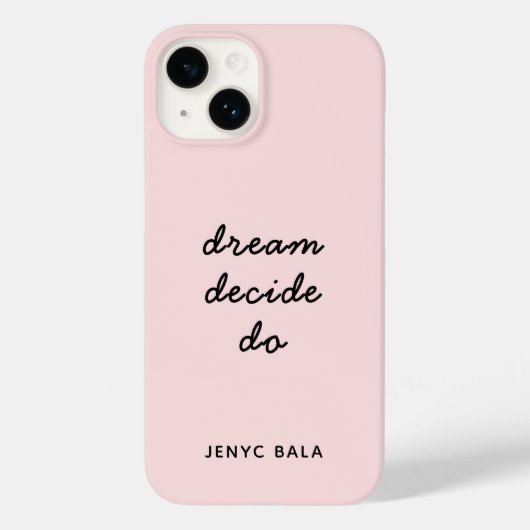 Dream Plan Do Blush Pink Modern Stylish Script Case-Mate iPhone Hülle (Rückseite)