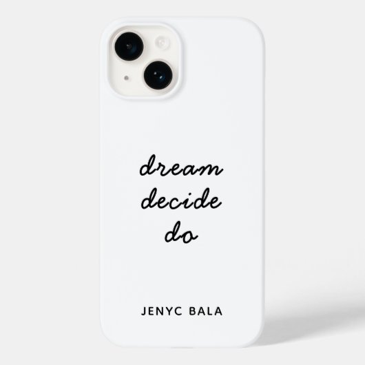 Dream Plan Do Modern Minimalistisch Einfach Case-Mate iPhone Hülle (Rückseite)