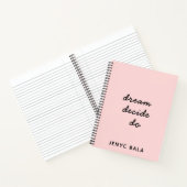 Dream Plan Do Rosé Schrift Design Notizblock (Innenseite)