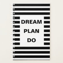 Dream Plan Do Schwarze Streifen Motivationszitat