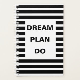 Dream Plan Do Schwarze Streifen Motivationszitat Planer