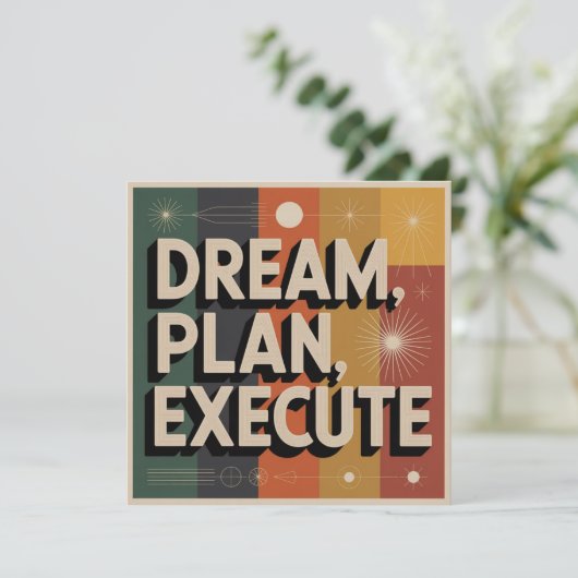 Dream, Plan, Execute Einladung (Stehend Vorderseite)