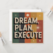 Dream, Plan, Execute Karte (Vorderseite/Rückseite Beispiel)
