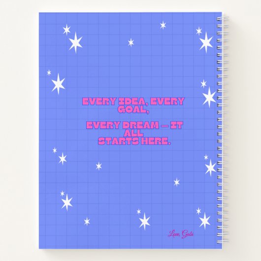 Dream. Plan. Go. – Motivational Notebook Notizblock (Rückseite)