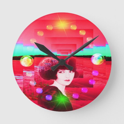 Dream Planet Runde Wanduhr (Vorderseite)