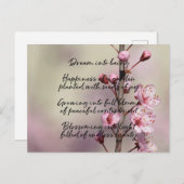 Dream Poem Cherry Blossom Blume Postkarte (Vorne/Hinten)