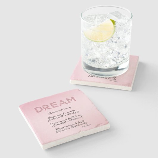 Dream Poem Steinuntersetzer (Seitenansicht)