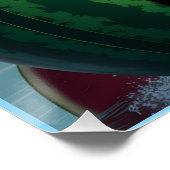 Dream Ride – Cute Girl on Watermelon Whale Fantasy Poster (Ecke)