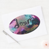 Dream Rock Ich malte mit Alkohol und Indien Tinte. Ovaler Aufkleber (Umschlag)