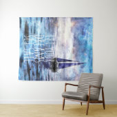 Dream Sail Inspiration Ozean Blue Sunset Wandteppich (Beispiel (Horizontal))