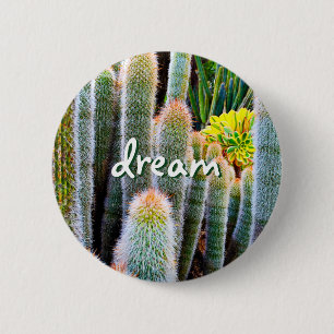 Dream Script Fuzzy Green Cacti Sukkulentes Foto Button