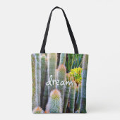 Dream Script Fuzzy Green Cacti Sukkulentes Foto Tasche (Rückseite)