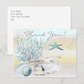 Dream Shore Beach Aquamarin Vielen Dank Postkarte (Vorne/Hinten)