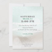 Dream Shore Beach Green Wedite Einladung (Rückseite)