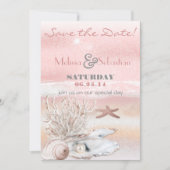 Dream Shore Beach Peach Wedding Save the Date (Vorderseite)