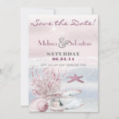 Dream Shore Beach Pink Wedding Save the Date (Vorderseite)