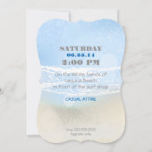 Dream Shore Beach Sehr Blue Wedite Einladung (Rückseite)