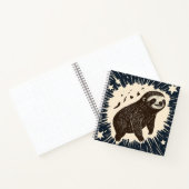 Dream Sloth - Starry Night in Linocut Lines Notizblock (Innenseite)