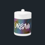 Dream Tea Jar<br><div class="desc">Dieses traumhafte Design inspiriere mit seinem abstrakten Hintergrund und Buchstaben, die DREAM ausdrücken. Macht ein großartiges Geschenk für einen geliebten oder einen Freund.</div>