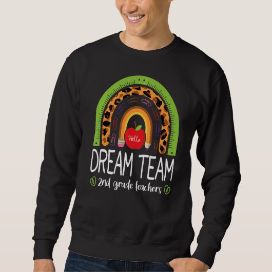 Dream Team 2. Klasse Lehrer Boho Rainbow Leopard Sweatshirt (Vorderseite)