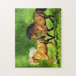 Dream Team Isländisch Pferd läuft auf einer Weide Puzzle