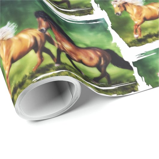 Dream Team-Isländisch Pferde Geschenkpapier (Rolleneckpunkt)