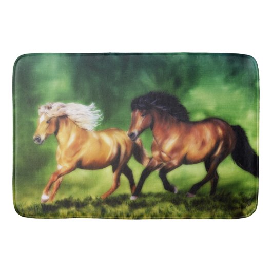 Dream Team Isländisch Pferde laufen Badematte (Vorderseite)