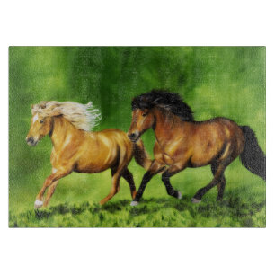 Dream Team Isländisch Pferde laufen Schneidebrett