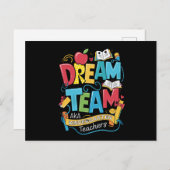 Dream Team Kindergarten Lehrer zurück zur Schule Postkarte (Vorne/Hinten)