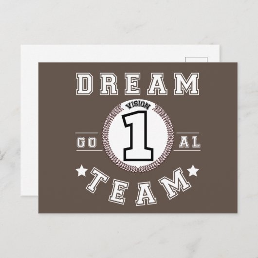Dream Team One Vision One Goad Teamwork Office Postkarte (Vorne/Hinten)