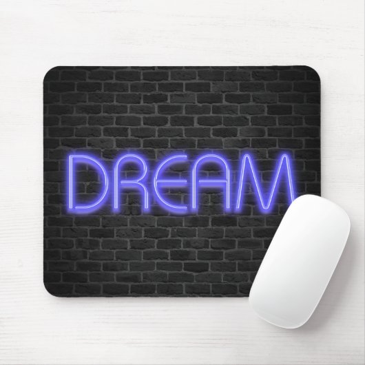 DREAM Text in Neonleuchten auf Backstein Mousepad (Mit Mouse)
