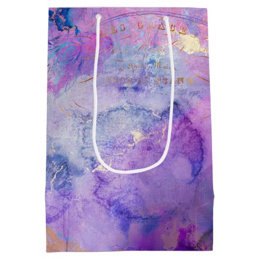 Dream Violet Collage Decoupage Wrapping Paper Mittlere Geschenktüte (Rückseite)