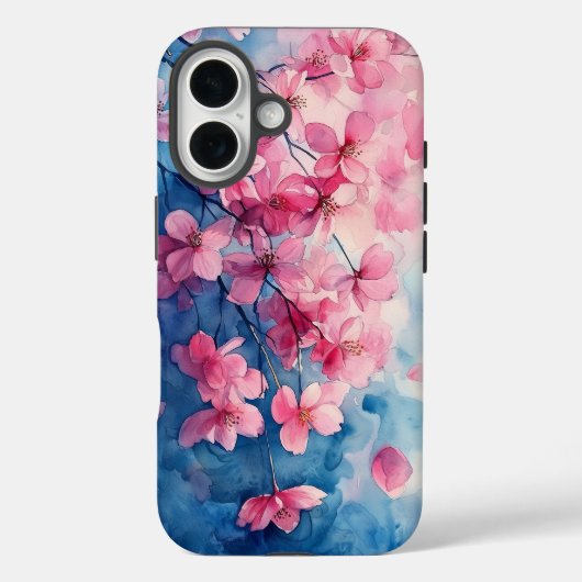 Dream Watercolor Cherry Blossom Petal Phone Case (Rückseite)