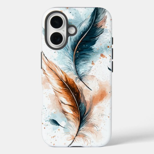 Dream Watercolor Delicate Feather Phone Case (Rückseite)