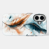 Dream Watercolor Delicate Feather Phone Case (Rückseite (Horizontal))