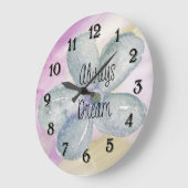 Dream Watercolor Flower Große Wanduhr (Winkel)