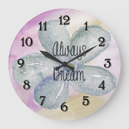 Dream Watercolor Flower Große Wanduhr (Vorderseite)