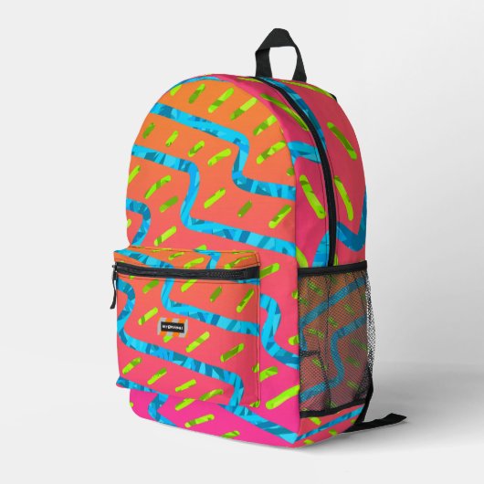 Dream Wave Festival - Sommer Buzz Bedruckter Rucksack (Rückseitige Ecke Rechts)