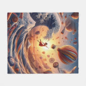 Dream Weaver's Journey: Fantasy Hot Air Balloons Fleecedecke (Vorderseite (Horizontal))