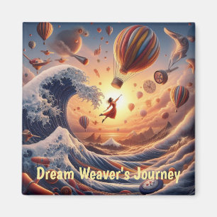 Dream Weaver's Journey: Fantasy Hot Air Balloons Magnet
