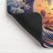 Dream Weaver's Journey: Fantasy Hot Air Balloons Mousepad (Ecke)