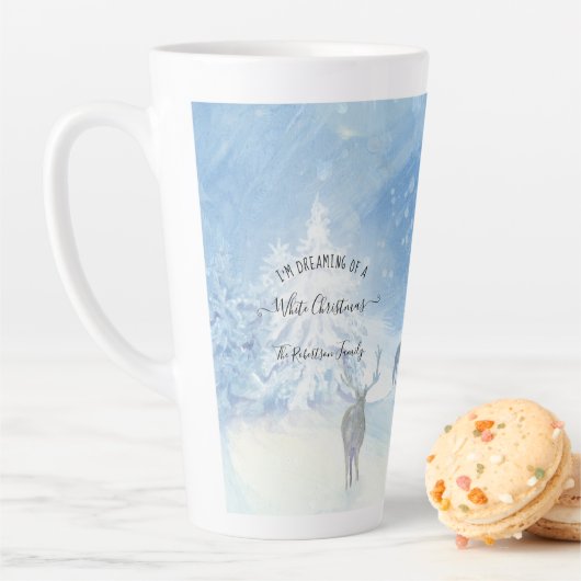 Dream White Christmas Snowing Trees Family Milchtasse (Beispiel)
