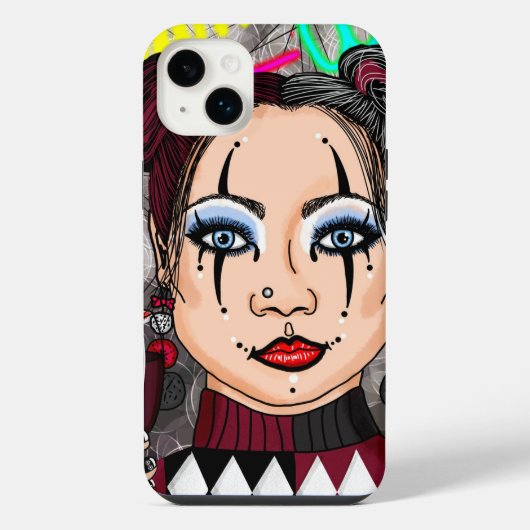 Dream Wild | Gothic Harlequin Jester Girl iPhone Hülle (Rückseite)