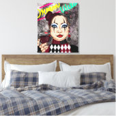 Dream Wild | Gothic Harlequin Jester Girl Leinwanddruck (Insitu (Schlafzimmer))