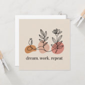 Dream. Work. Repeat Karte (Vorderseite/Rückseite Beispiel)
