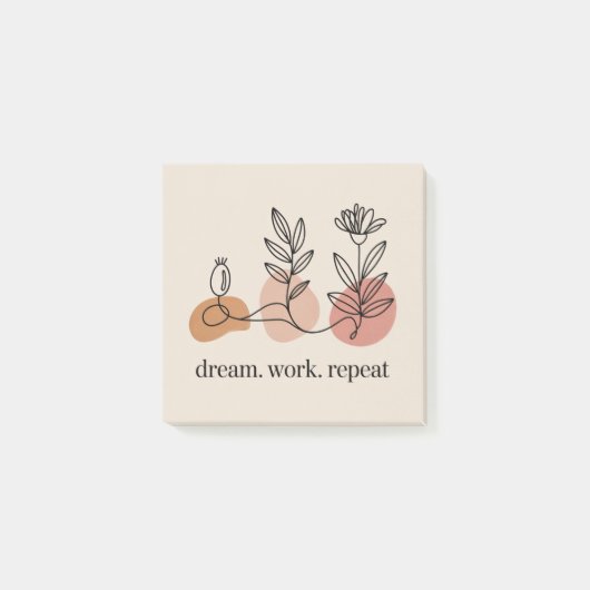Dream. Work. Repeat Post-it Klebezettel (Vorderseite)