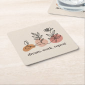 Dream. Work. Repeat Rechteckiger Pappuntersetzer (angewinkelt)