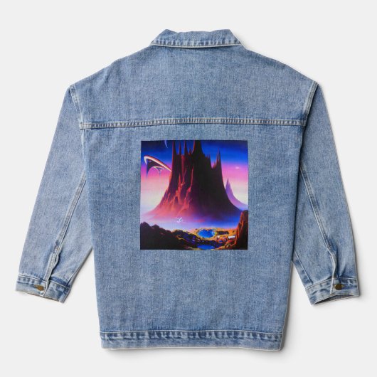 Dream World Oil Painting Jeansjacke (Rückseite)