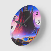 Dream World Oil Painting Runde Wanduhr (Winkel)